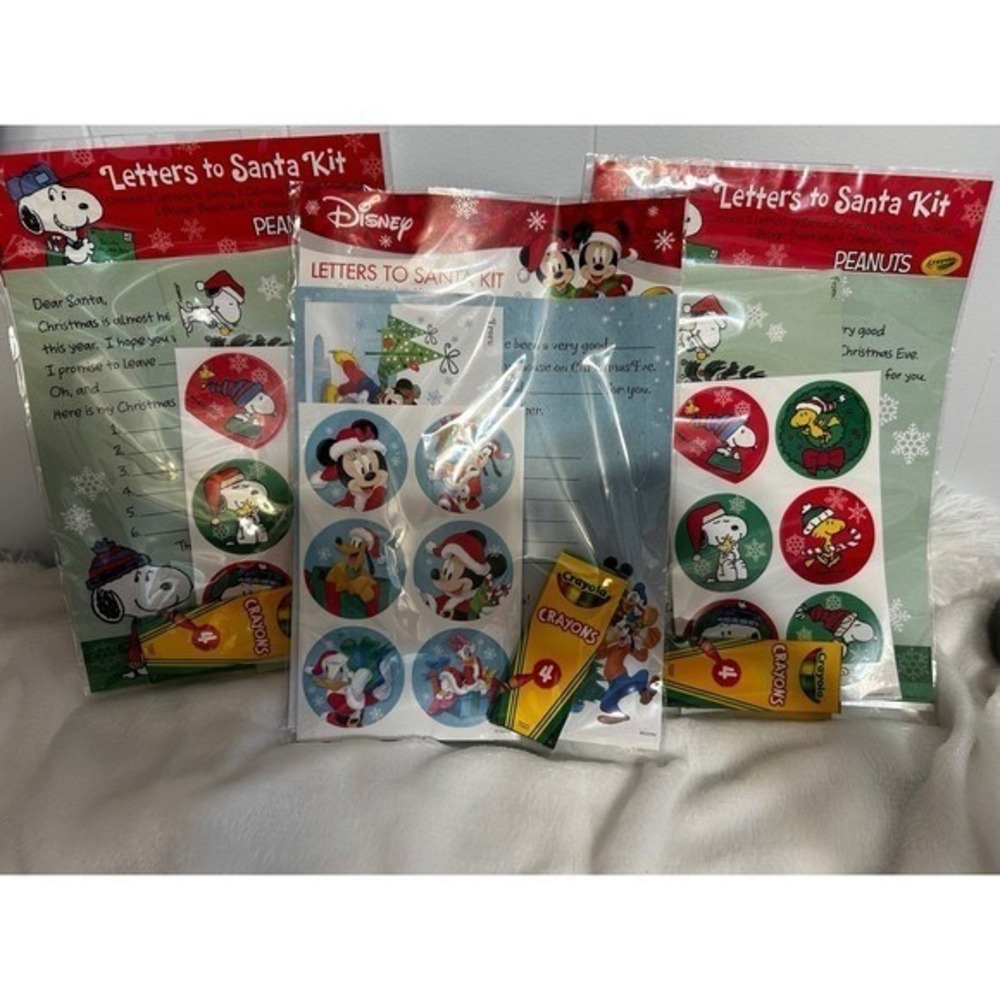 Hallmark Letters to Santa kit. Disney and peanuts snoopy.. bundle of 3 New